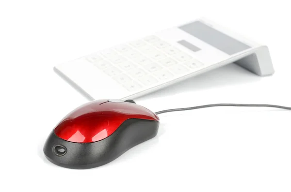 Computadora ratón y calculadora —  Fotos de Stock