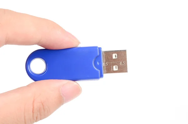 USB flash disk in hand — Stock Photo, Image