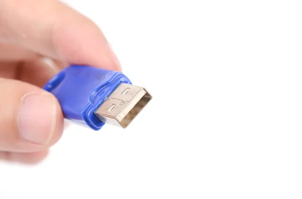 USB flash disk in hand — Stock Photo, Image