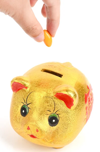 Piggy bank and candies — Stock Photo, Image