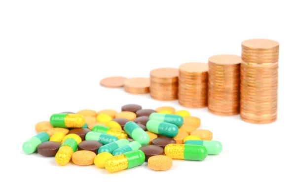 Mynt och medicin — Stockfoto