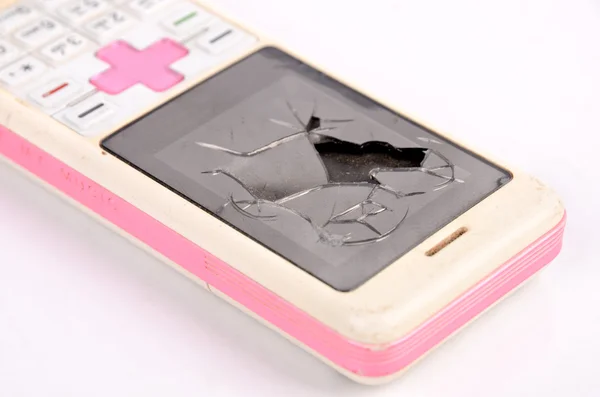 Un teléfono celular roto —  Fotos de Stock
