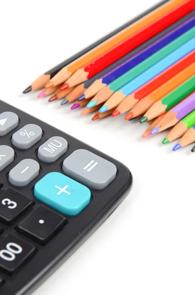 Taschenrechner und Bleistift — Stockfoto