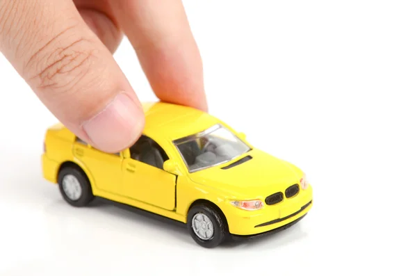 Zabawki samochodu w ręku — Zdjęcie stockowe