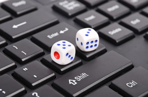 stock image Keyboard and dices