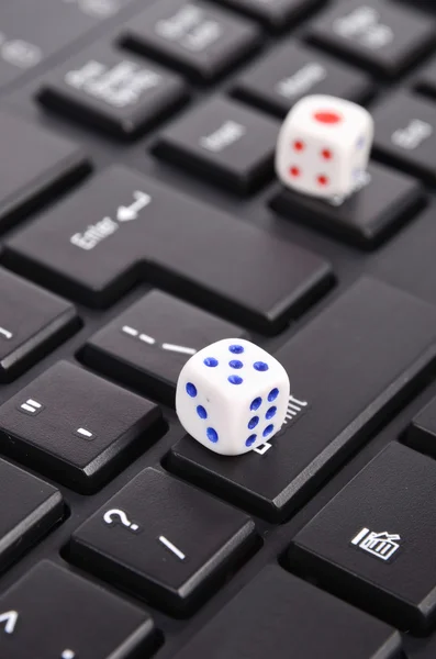 stock image Keyboard and dices