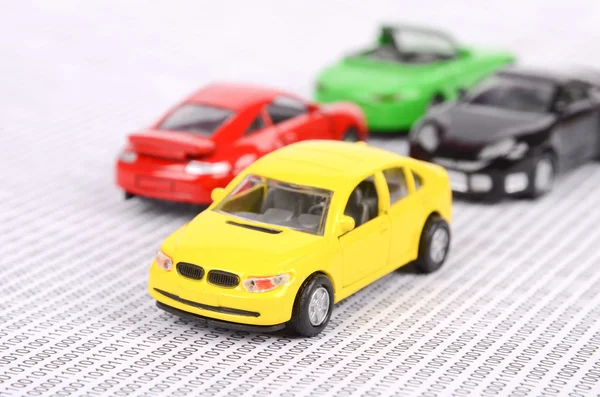Carro de brinquedo no código binário — Fotografia de Stock