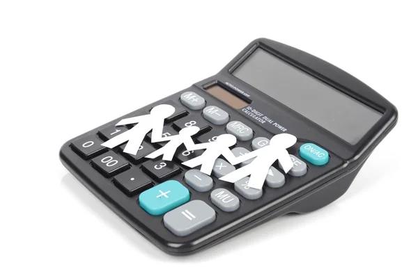 Papier man en rekenmachine — Stockfoto