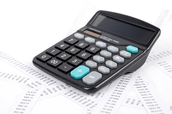 Recibos e calculadora — Fotografia de Stock