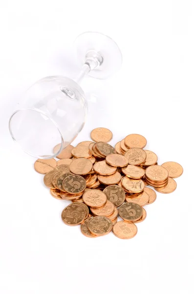 Coins and goblet — Stock Photo, Image