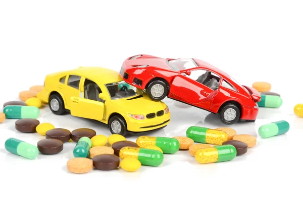 stock image Toy cars and medicine