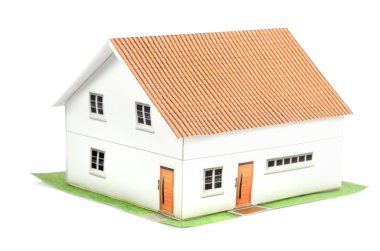 model ev beyaz zemin üzerine
