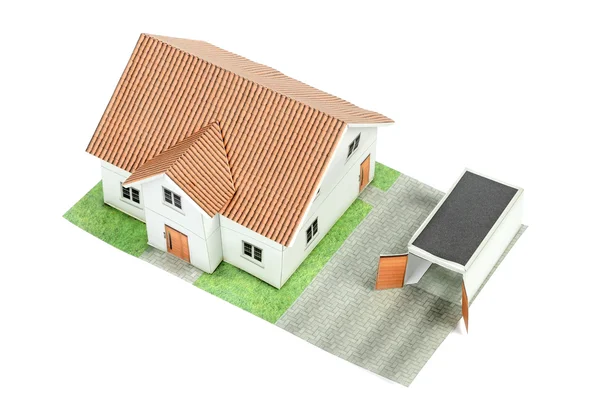 Modelo casa no fundo branco — Fotografia de Stock