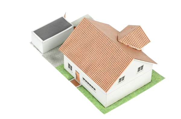 Modello casa su sfondo bianco — Foto Stock