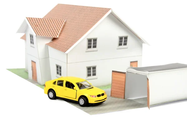 Μοντέλο κατοικίας και αυτοκινήτων — Φωτογραφία Αρχείου