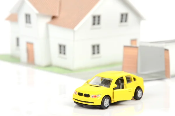Modello casa e auto — Foto Stock