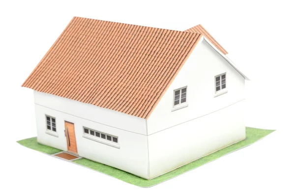 Modello casa su sfondo bianco — Foto Stock