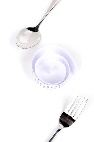 Посуда и аккаунт на белом фоне — стоковое фото