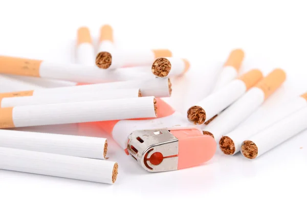 Sigarette e accendino — Foto Stock
