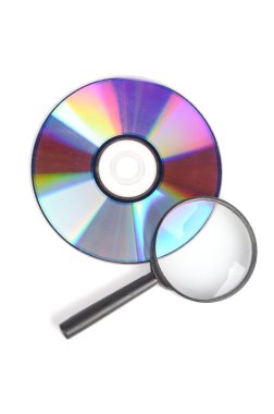 Magnifier glass and DVD