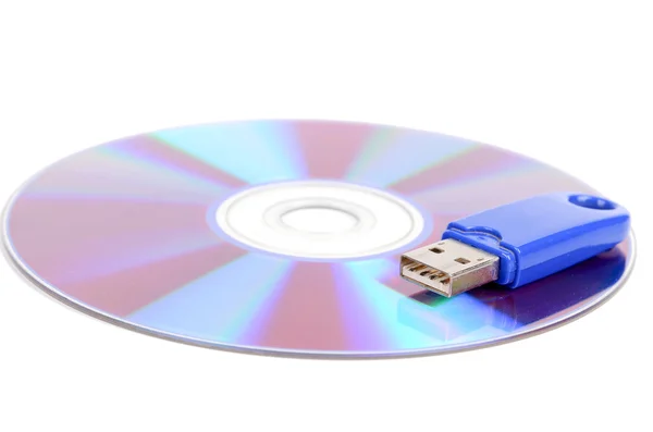 Флеш-диск і DVD — стокове фото