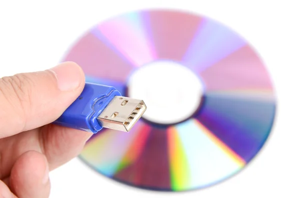Flash disk and DVD — Stock Photo, Image