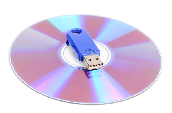 Flash disk and DVD — Stock Photo, Image
