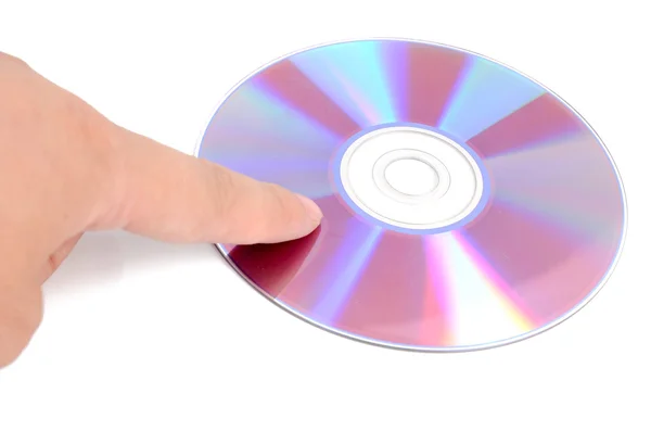 DVD and finger — Stock Photo, Image