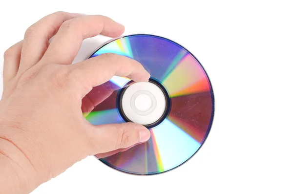 DVD and finger — Stock Photo, Image
