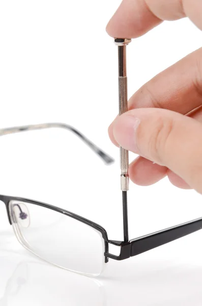 Naprawa okularów — Zdjęcie stockowe