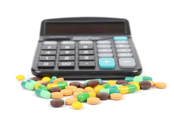 Medicina e calcolatrice — Foto Stock