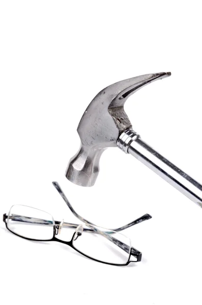 Hammer und Brille — Stockfoto