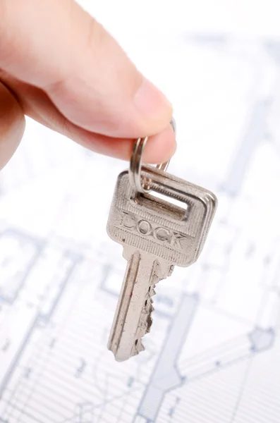 Key and house plan Stock Image