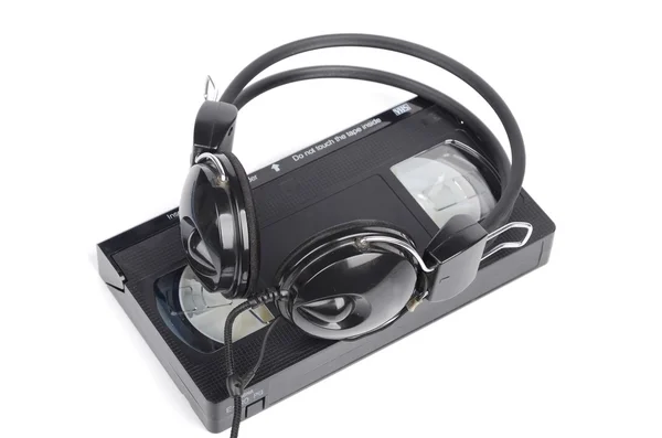 Video tape and headphone — Stock Photo, Image