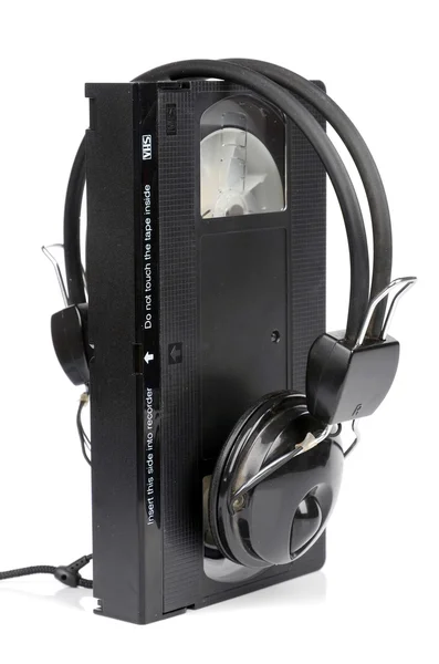 Video tape and headphone — Stock Photo, Image