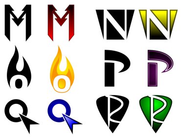 Superhero or athletics symbols m-r clipart