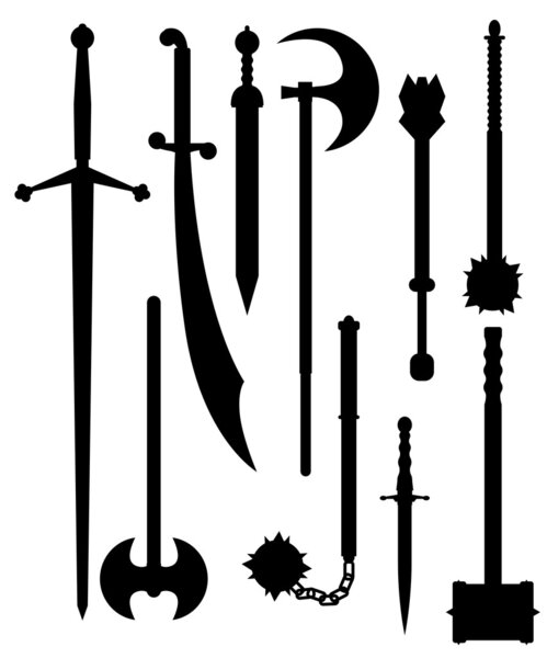 Weapons of antiquity silhouettes