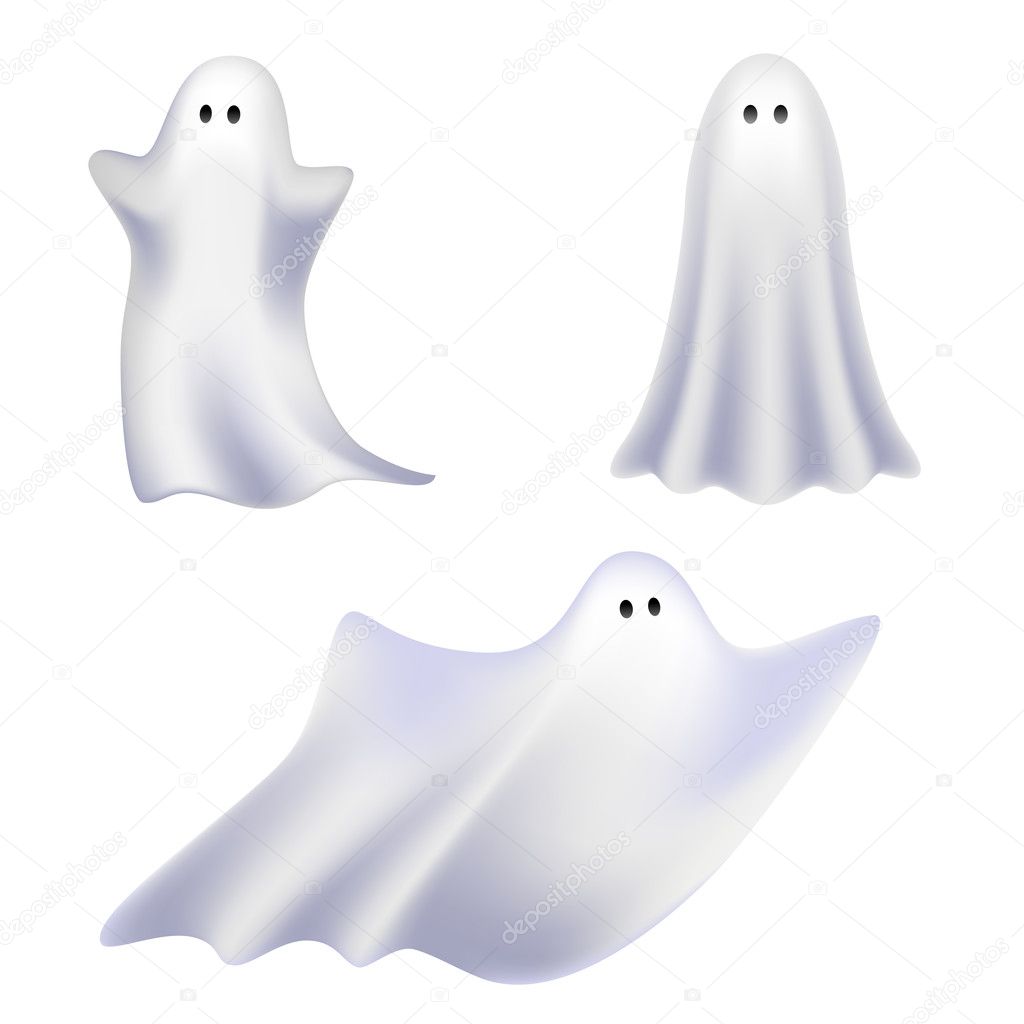 Three isolated ghost characters