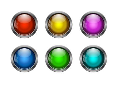 Glossy buttons. Vector clipart