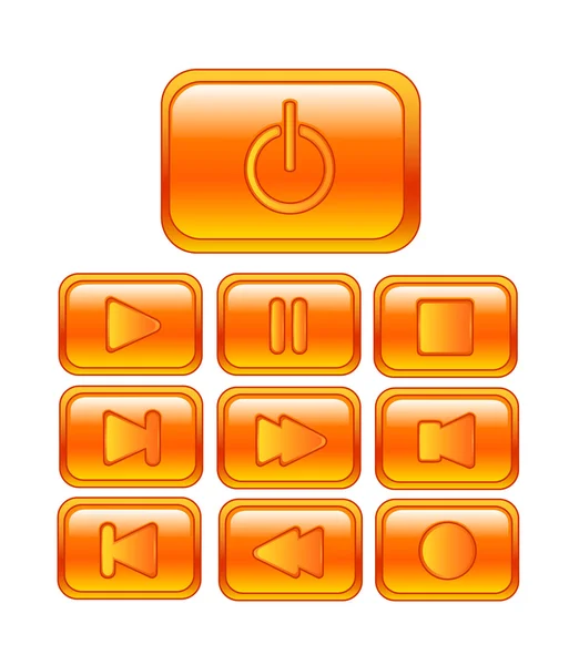 Media player κουμπιά σύνολο — Διανυσματικό Αρχείο