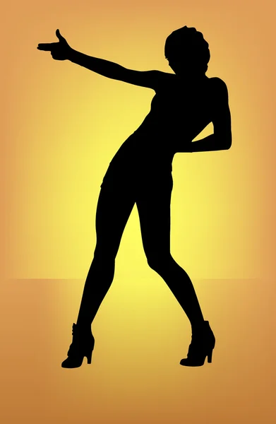 Vecteur silhouette fille — Image vectorielle