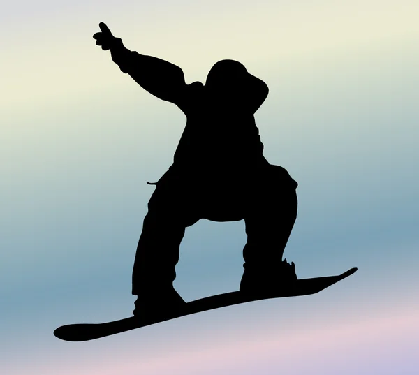 Silhueta de snowboard — Vetor de Stock