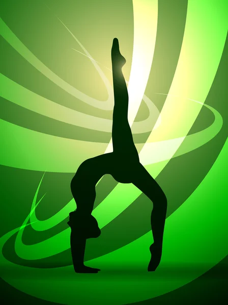 Силуэты гимнастики — стоковый вектор