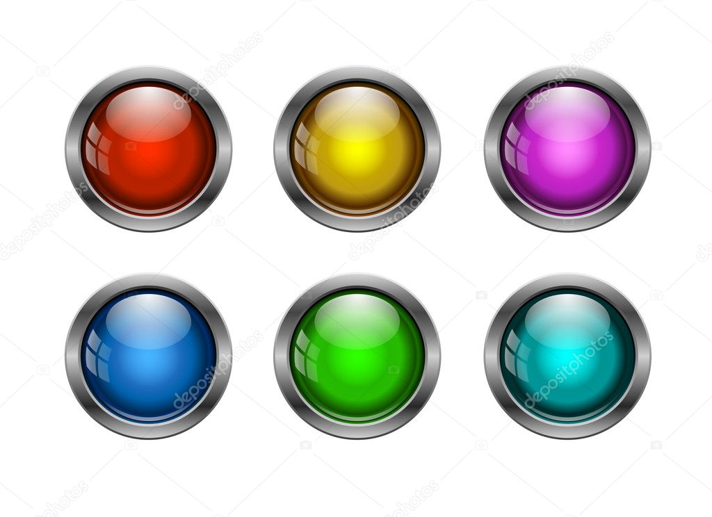 Glossy buttons. Vector