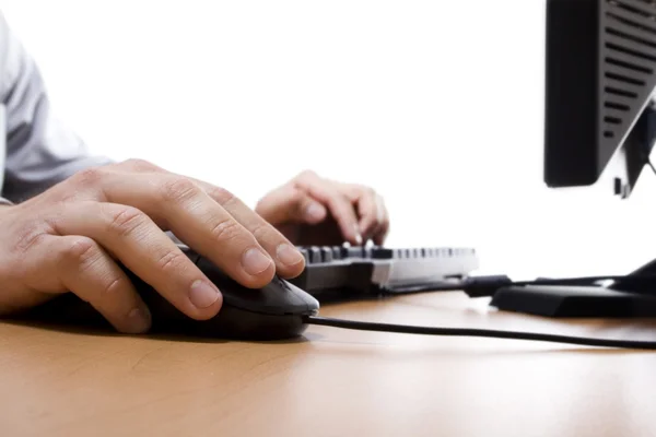 stock image Businessman working on computer