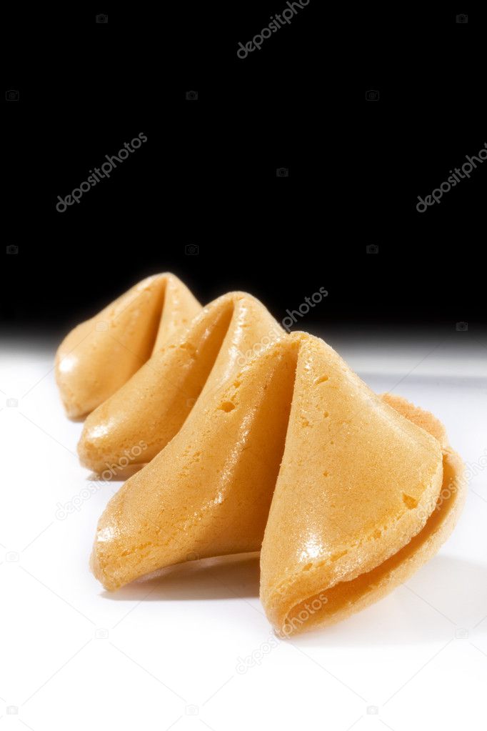Black and white fortune cookies