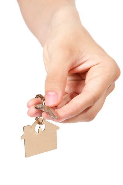 Key chain in hand — Stock Photo, Image