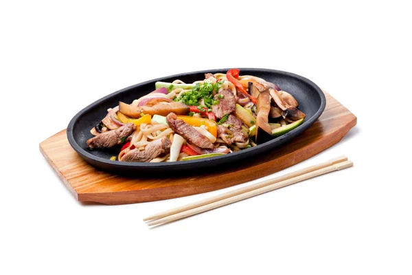 Udon with beef — Stock Photo, Image
