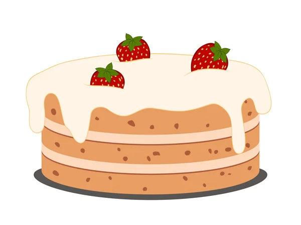 Rysunek ciasto z truskawkami — Wektor stockowy