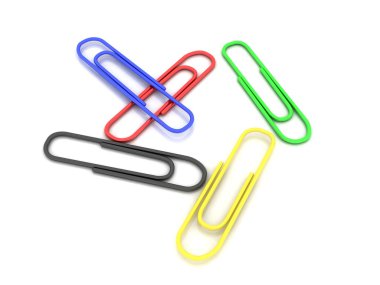 Color paper clips for a paper clipart